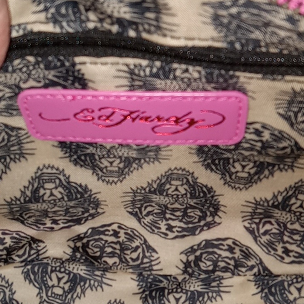 Ed Hardy Pink Studded Shoulder Bag New - Picture 7 of 7